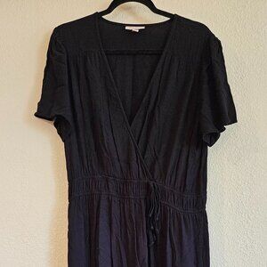 Knox Rose Black Rayon tiered maxi dress
